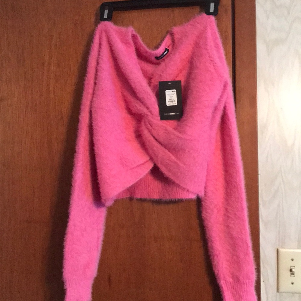 Fashion Nova Cropped Fuzzy Sweater